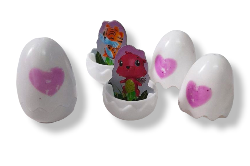 Huevo Hatchimals plastico con figura de carton